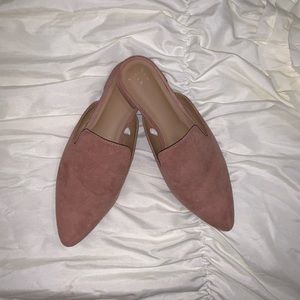Blush mules, flats